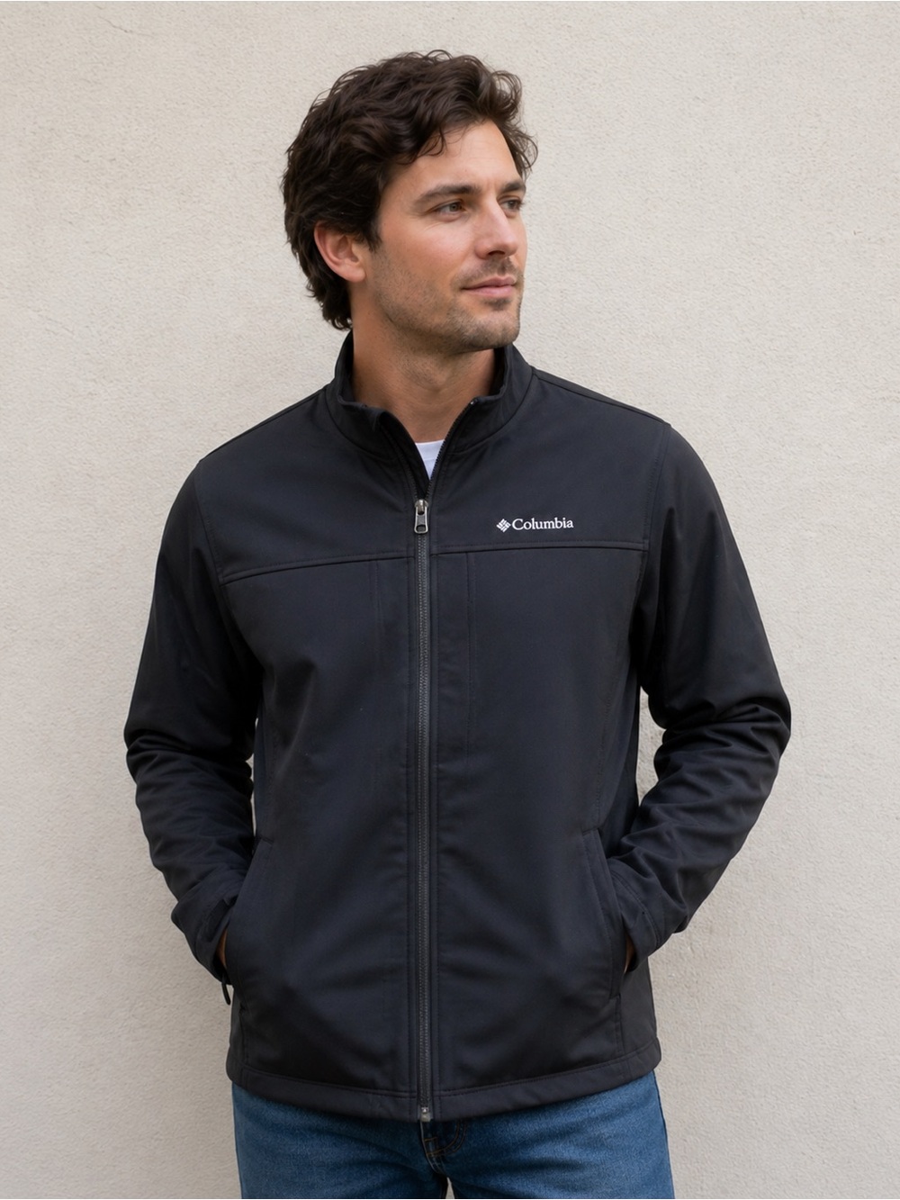 Columbia Unisex Black Full-Zip Softshell Jacket